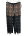 Elie Tahari Size 4 Black & Beige Polyester & Silk Lace Overlay Floral Pants Black & Beige / 4