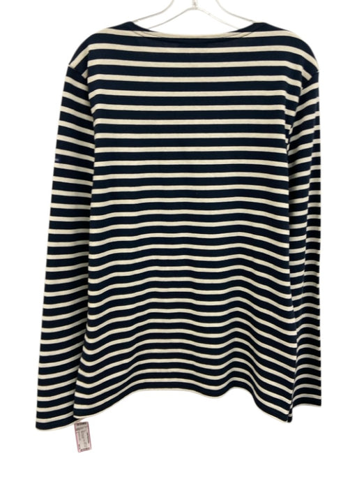 Saint James L'Atelier Size L Navy blue & Cream Cotton Stripe Long Sleeve Top Navy blue & Cream / L
