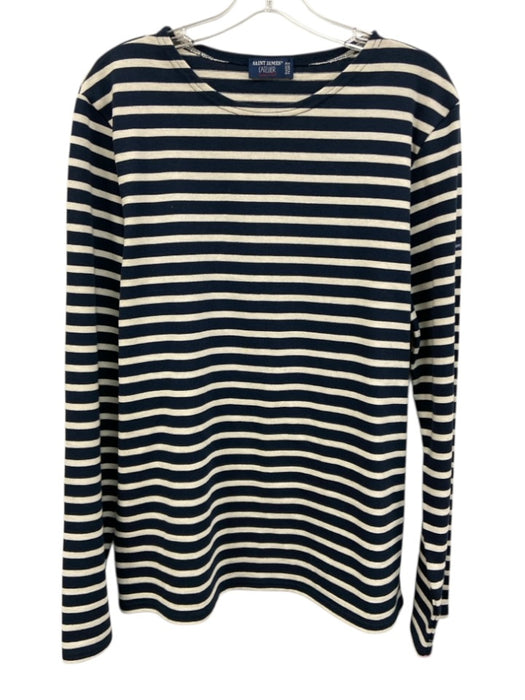 Saint James L'Atelier Size L Navy blue & Cream Cotton Stripe Long Sleeve Top Navy blue & Cream / L