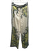 Veronica Beard Size 4 Cream, Green, Black Polyester Satin Botanical Pants Cream, Green, Black / 4
