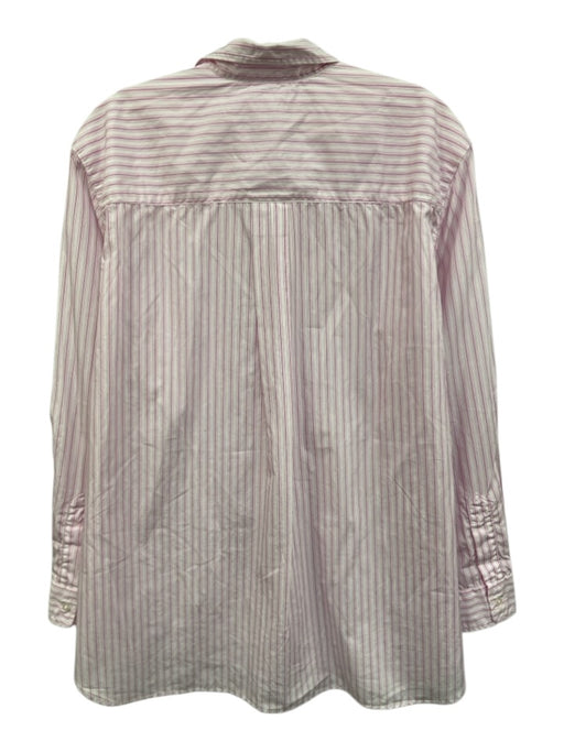Frank & Eileen Size M Pink & White Cotton Stripe Long Sleeve Button Down Top Pink & White / M