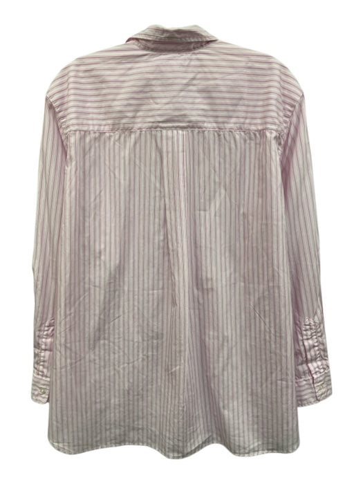 Frank & Eileen Size M Pink & White Cotton Stripe Long Sleeve Button Down Top Pink & White / M