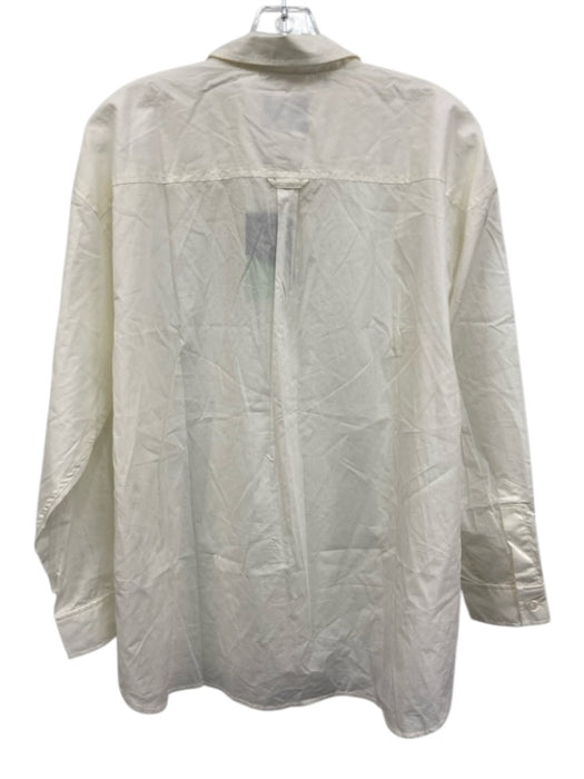 Tuckernuck Size M White Cotton Long Sleeve Button Down Top White / M