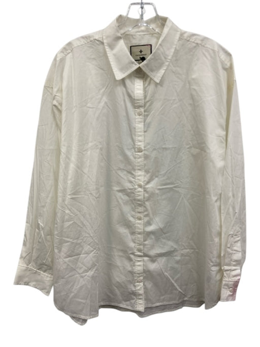 Tuckernuck Size M White Cotton Long Sleeve Button Down Top White / M
