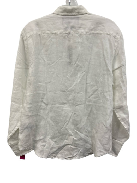 Baird McNutt for J. Crew Size 8 White Linen Long Sleeve Button Down Top White / 8