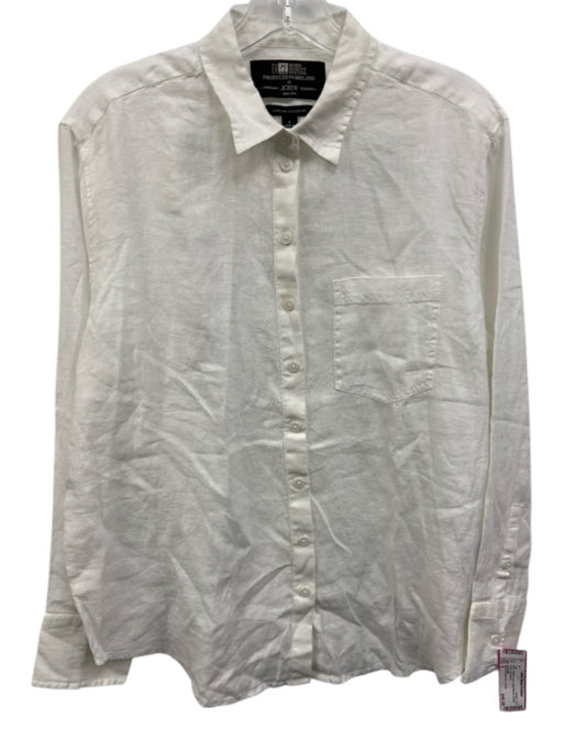 Baird McNutt for J. Crew Size 8 White Linen Long Sleeve Button Down Top White / 8