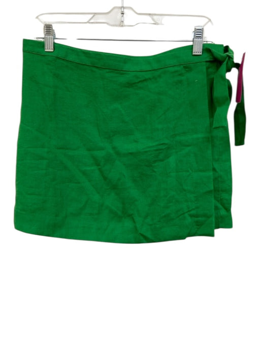 J. Crew Size 6 Green Linen Wrap Tie Mini Skirt Green / 6