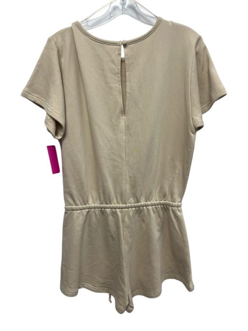 Olivaceous Size M Beige Tie Waist short sleeve Romper Beige / M