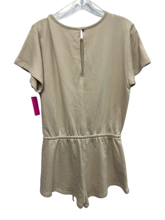Olivaceous Size M Beige Tie Waist short sleeve Romper Beige / M