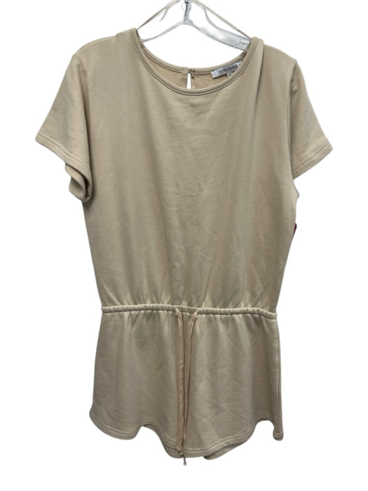 Olivaceous Size M Beige Tie Waist short sleeve Romper Beige / M