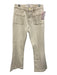 Frame Size 26 Cream Cotton Blend Contrast Stitch High Rise Patch Pockets Jeans Cream / 26