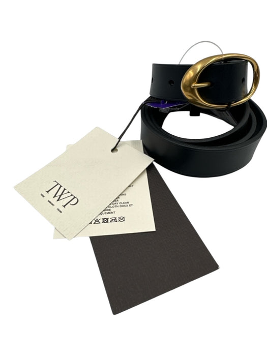 TWP Midnight blue Leather Gold Tone Hardware Buckle Belts Midnight blue / 85