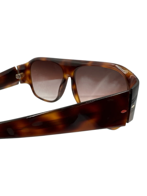 Isabel Marant Brown & Black Acetate Tortoiseshell Oversized Shield Sunglasses Brown & Black
