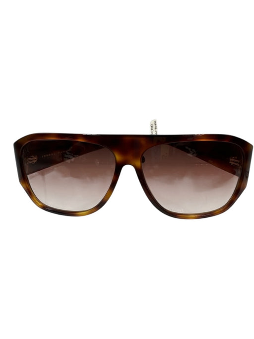 Isabel Marant Brown & Black Acetate Tortoiseshell Oversized Shield Sunglasses Brown & Black