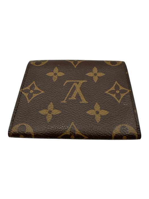 Louis Vuitton Brown & Tan Leather Monogram Envelope Cardholder Wallets Brown & Tan