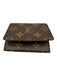 Louis Vuitton Brown & Tan Leather Monogram Envelope Cardholder Wallets Brown & Tan