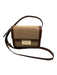 Loeffler Randall Brown & Beige Leather & Straw Gold Tone Hardware Flap Bag Brown & Beige / S