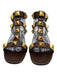 Valentino Shoe Size 38 Brown Leather Gold hardware Pyramid Studs Buckle Sandals Brown / 38