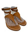 K Jacques Shoe Size 38 Tan Brown Leather Contrast Stitch Ankle Strap Sandals Tan Brown / 38