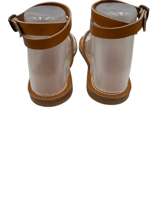 K Jacques Shoe Size 38 Tan Brown Leather Contrast Stitch Ankle Strap Sandals Tan Brown / 38
