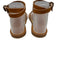K Jacques Shoe Size 38 Tan Brown Leather Contrast Stitch Ankle Strap Sandals Tan Brown / 38