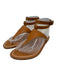K Jacques Shoe Size 38 Tan Brown Leather Contrast Stitch Ankle Strap Sandals Tan Brown / 38