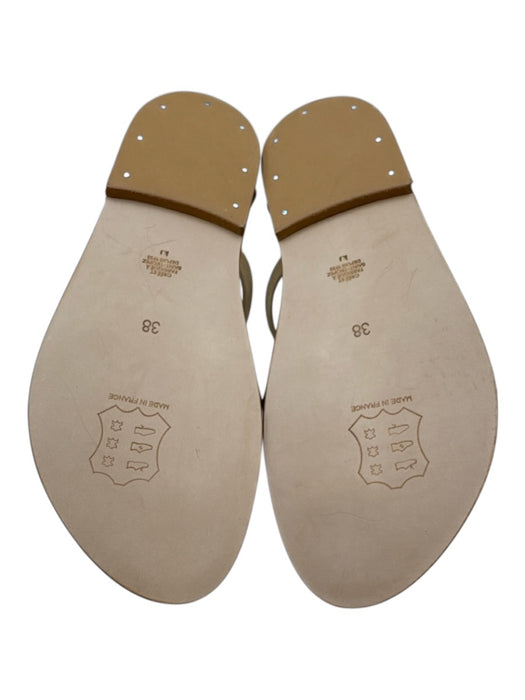 K Jacques Shoe Size 38 Beige & Tan Leather Suede Strappy Flats Sandals Beige & Tan / 38