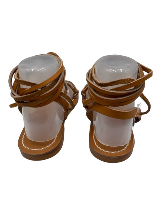 K Jacques Shoe Size 38 Tan Brown Leather Strappy Thong Gladiator Sandals Tan Brown / 38