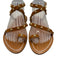 K Jacques Shoe Size 39 Tan Brown Leather Gold Studs Buckle Toe Strap Sandals Tan Brown / 39