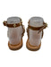 K Jacques Shoe Size 39 Tan Brown Leather Gold Studs Buckle Toe Strap Sandals Tan Brown / 39