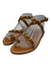 K Jacques Shoe Size 39 Tan Brown Leather Gold Studs Buckle Toe Strap Sandals Tan Brown / 39