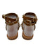 K Jacques Shoe Size 38 Brown Leather Gold Studs toe strap Ankle Wrap Sandals Brown / 38