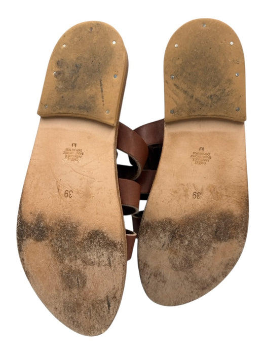 K Jacques Shoe Size 39 Brown Leather fisherman Slide Sandals Brown / 39