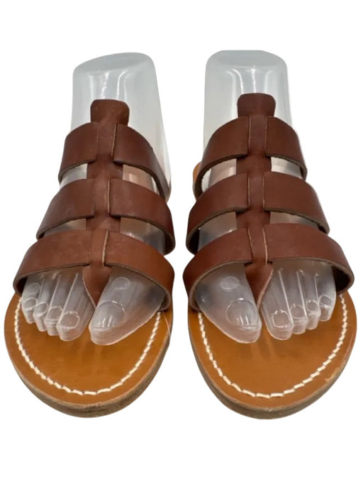 K Jacques Shoe Size 39 Brown Leather fisherman Slide Sandals Brown / 39