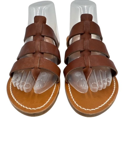 K Jacques Shoe Size 39 Brown Leather fisherman Slide Sandals Brown / 39