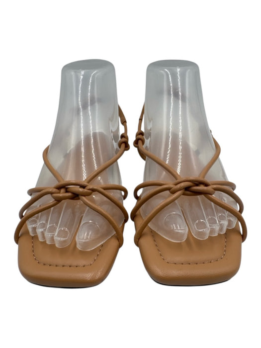 Loeffler Randall Shoe Size 7.5 Tan Brown Leather Strappy Ankle Buckle Sandals Tan Brown / 7.5