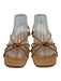 Loeffler Randall Shoe Size 7.5 Tan Brown Leather Strappy Ankle Buckle Sandals Tan Brown / 7.5