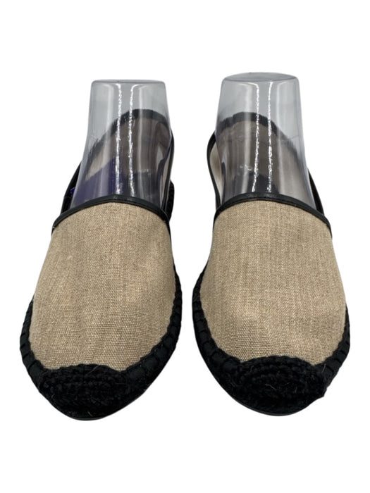 J. Crew Shoe Size 8 Beige & Black Textile Woven Espadrille Flats Beige & Black / 8