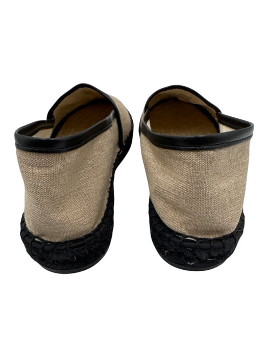 J. Crew Shoe Size 7.5 Beige & Black Textile Woven Espadrille Flats Beige & Black / 7.5