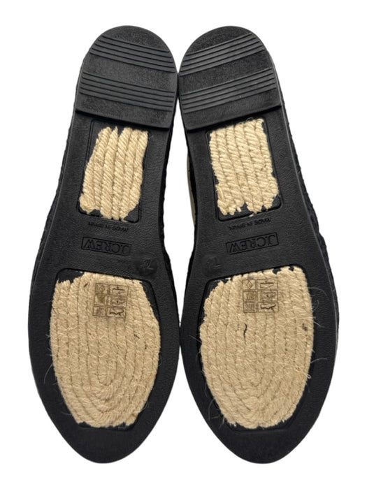 J. Crew Shoe Size 7.5 Beige & Black Textile Woven Espadrille Flats Beige & Black / 7.5