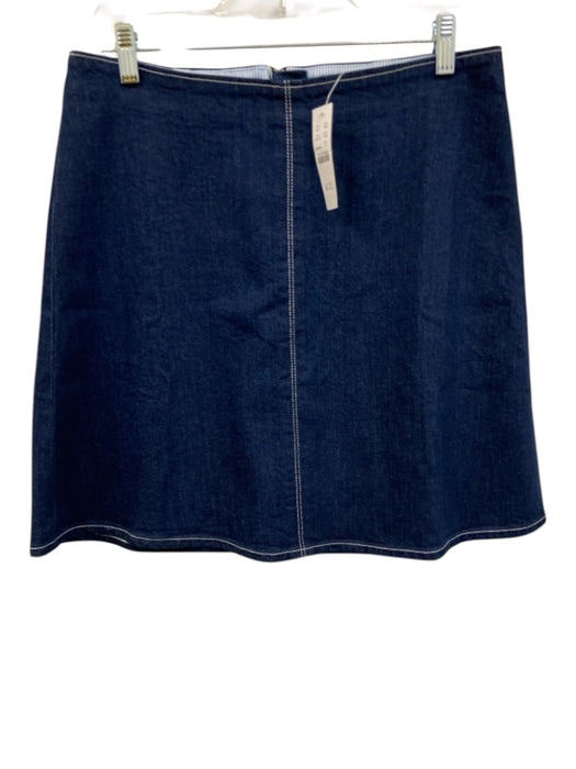J. Crew Size 6 Dark Wash Cotton Blend Denim A Line contrast stitch Skirt Dark Wash / 6