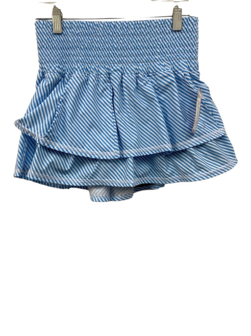 The Bubble Size S Blue & White Polyester Blend Built in Shorts Stripe Mini Skirt Blue & White / S