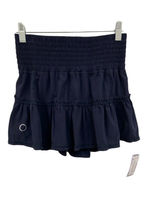 The Bubble Size S Navy Blue Polyester Blend Built in Shorts Ruffle Mini Skirt Navy Blue / S