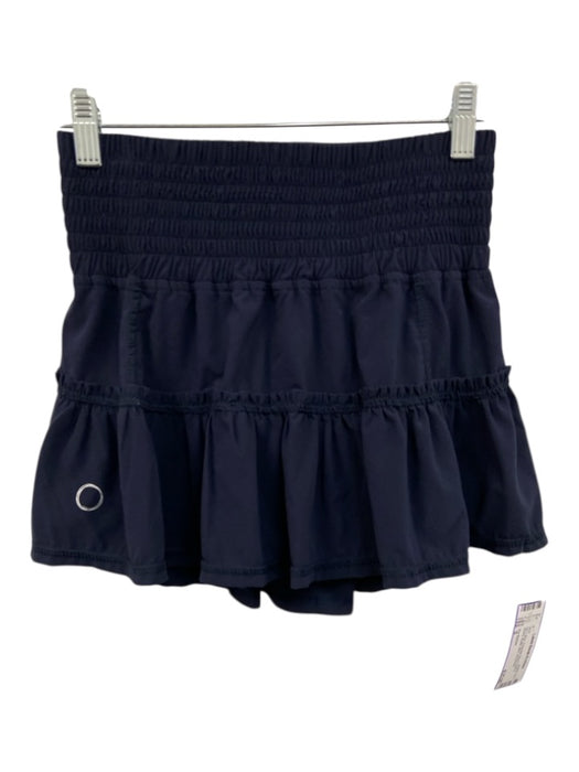 The Bubble Size S Navy Blue Polyester Blend Built in Shorts Ruffle Mini Skirt Navy Blue / S