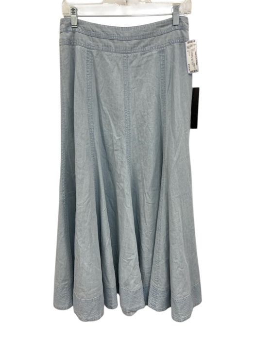 Tuckernuck Size 6 Light Blue Cotton Chambray Paneled Back Zip Maxi Skirt Light Blue / 6