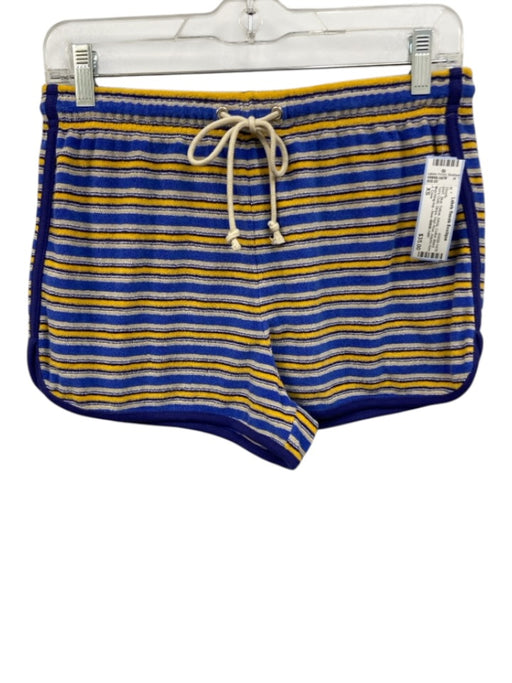 J. Crew Size XS Blue, Yellow, White Cotton Blend Terry Cloth Stripe Shorts Blue, Yellow, White / XS