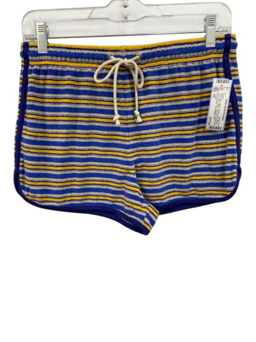 J. Crew Size XS Blue, Yellow, White Cotton Blend Terry Cloth Stripe Shorts Blue, Yellow, White / XS