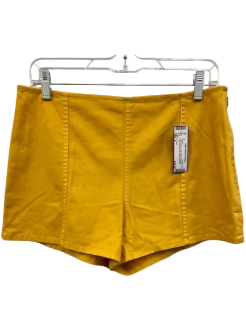 J. Crew Size 6 Yellow Cotton Blend Paneled High Rise Side Zip Mini Shorts Yellow / 6