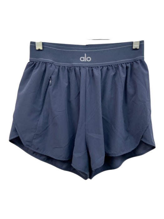 Alo Yoga Size S Dusty Blue Nylon Blend Logo Waist Running Shorts Dusty Blue / S