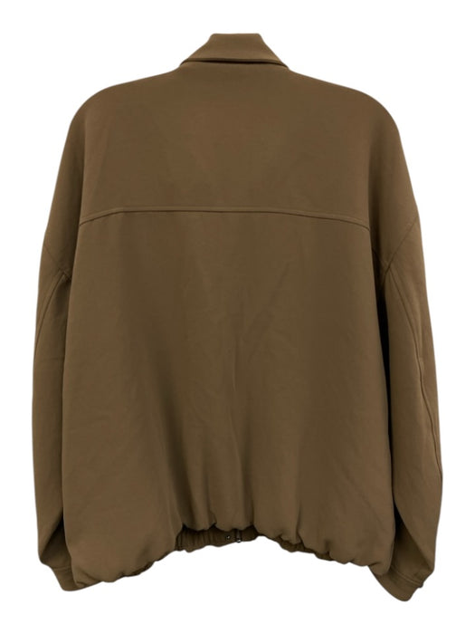 Aritzia Size L Tan Polyester Cupro Lining Bomber Front Zip Jacket Tan / L